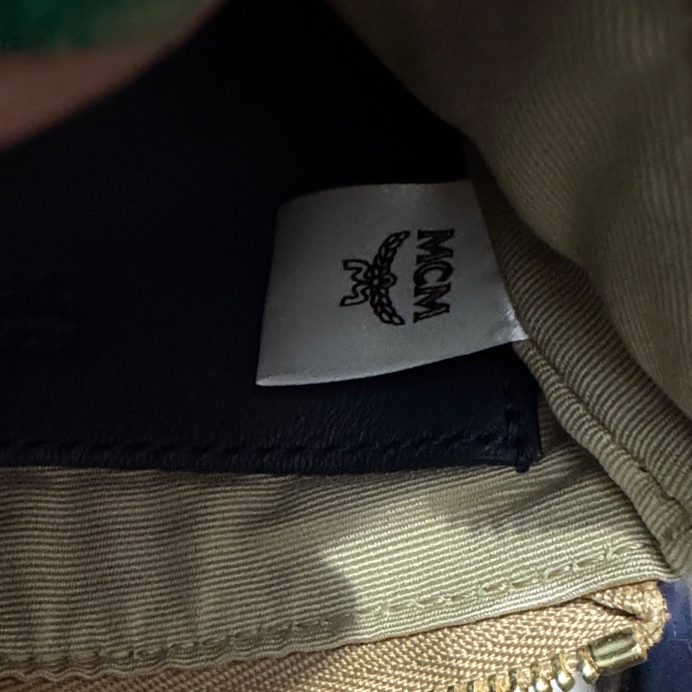 MCM Gold and dark blue Monogram Wallet - Picture 7 of 13